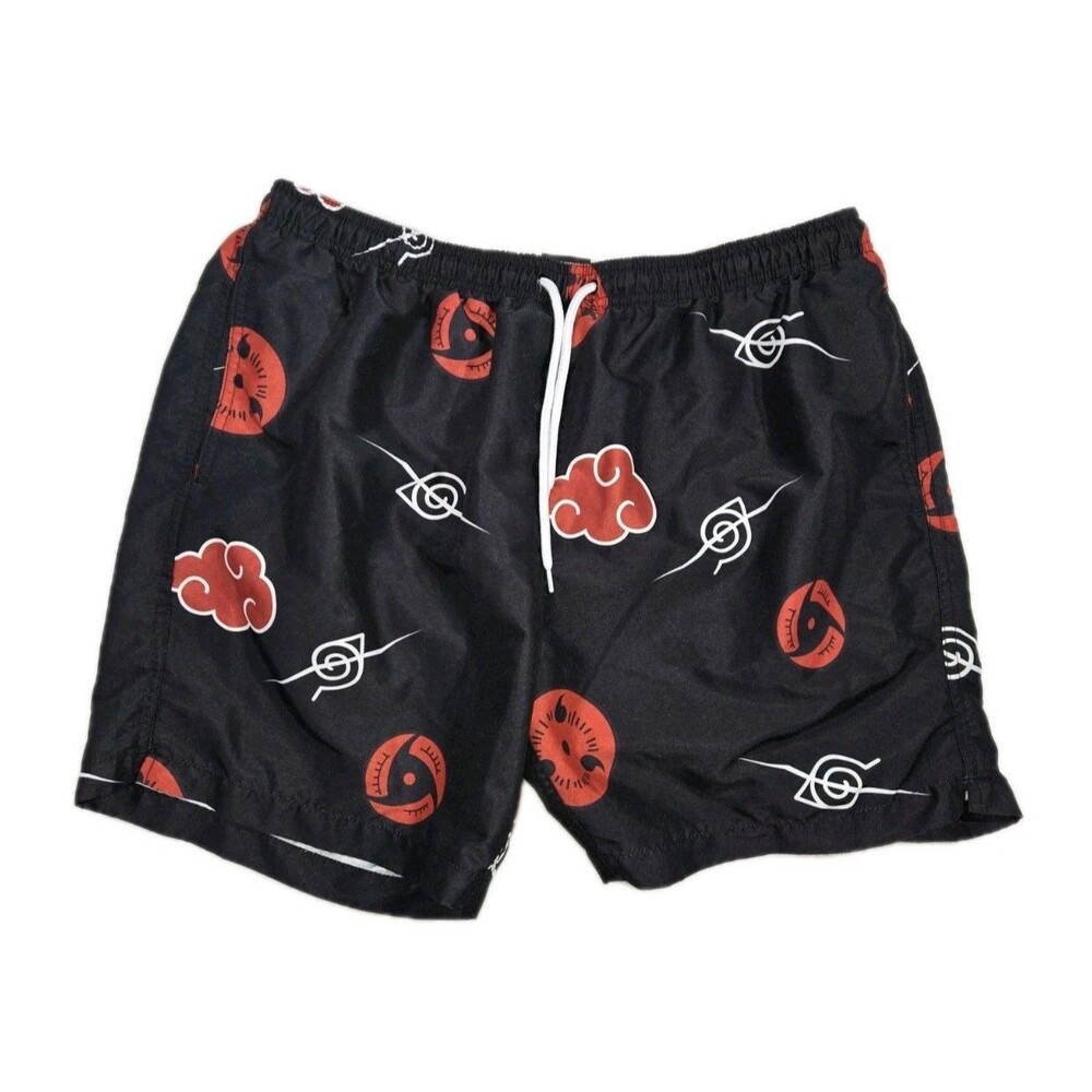 Mens Naruto Shippuden Swim Trunks Shorts Black Large 34x6